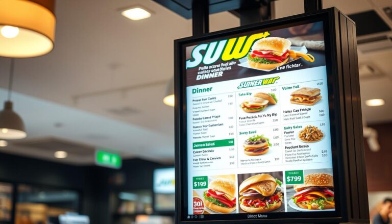 Subway Dinner menu