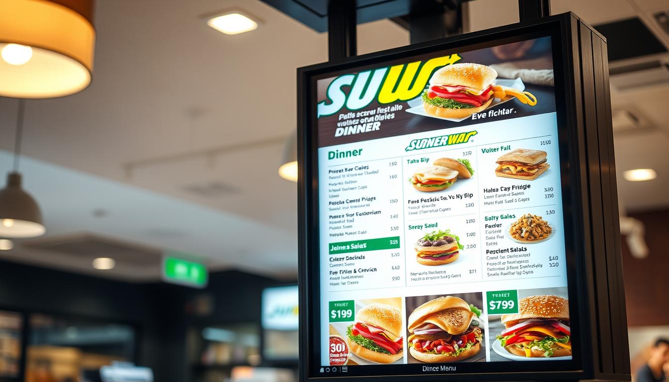 Subway Dinner menu