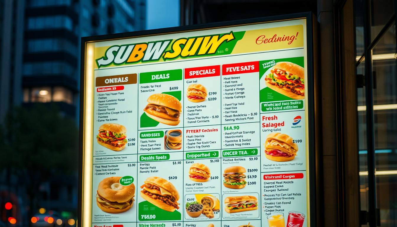 Subway deals menu