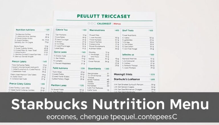 starbucks nutrition menu